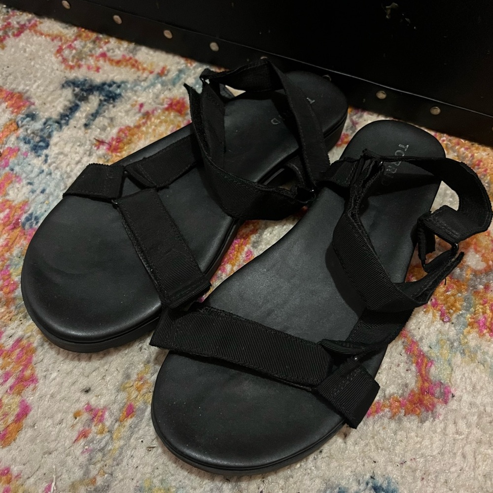 Torrid black Velcro strap sandal